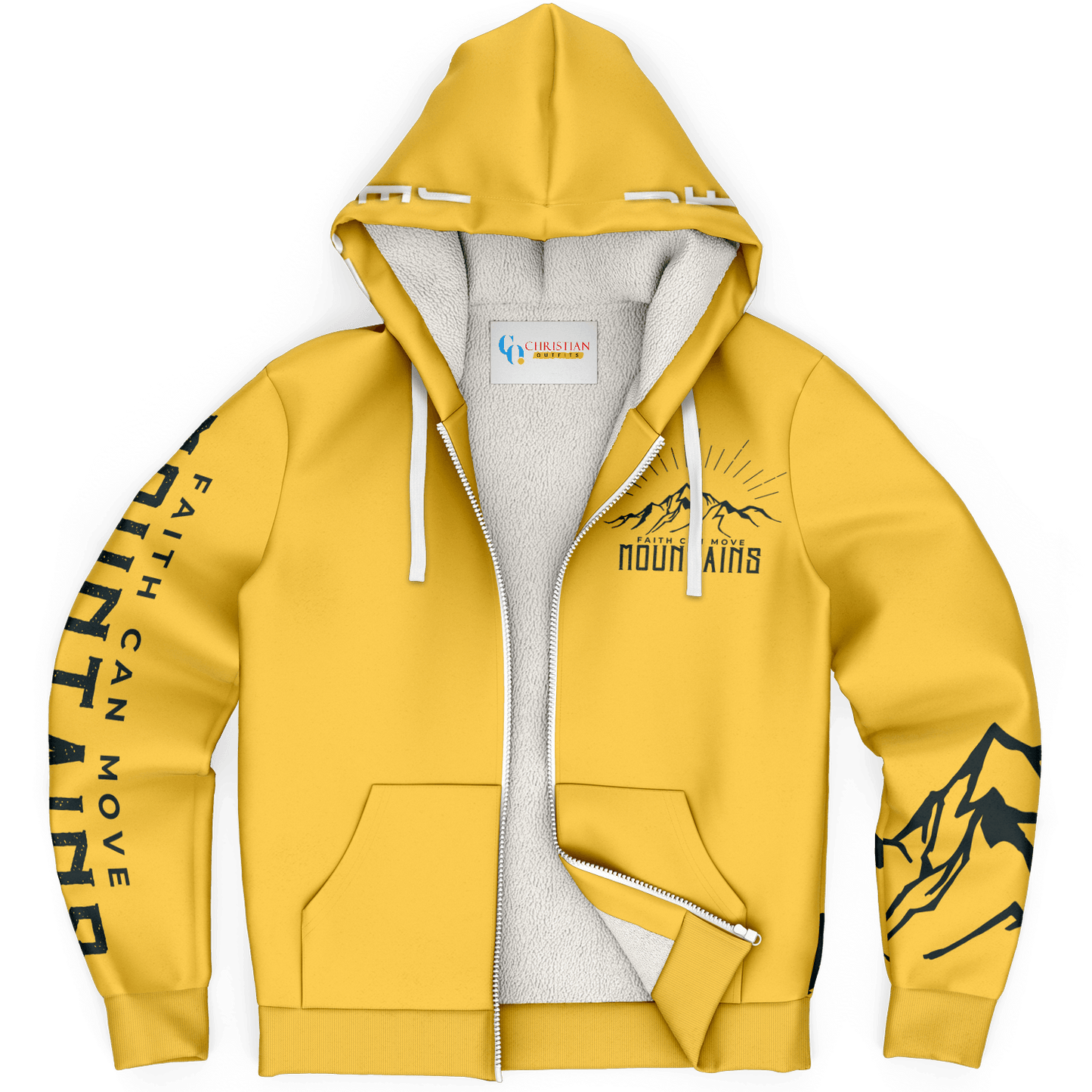 Faith Can Move Mountains - Microfleece Zip Hoodie