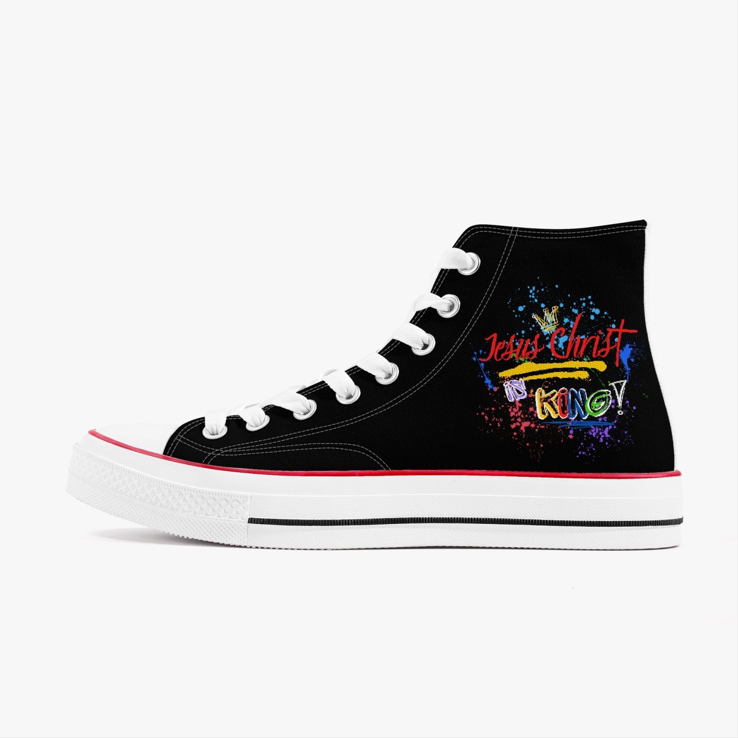 Jesus Christ Is KING - High Top Canvas Shoes