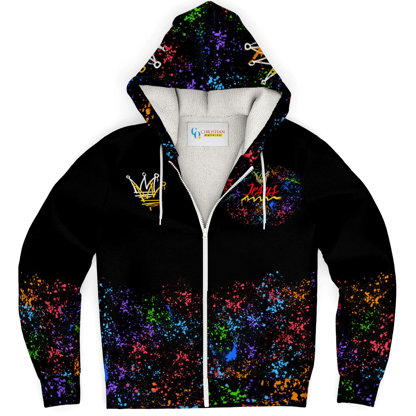 Jesus Christ Is KING - Microfleece Zip Hoodie - Christian Outfits