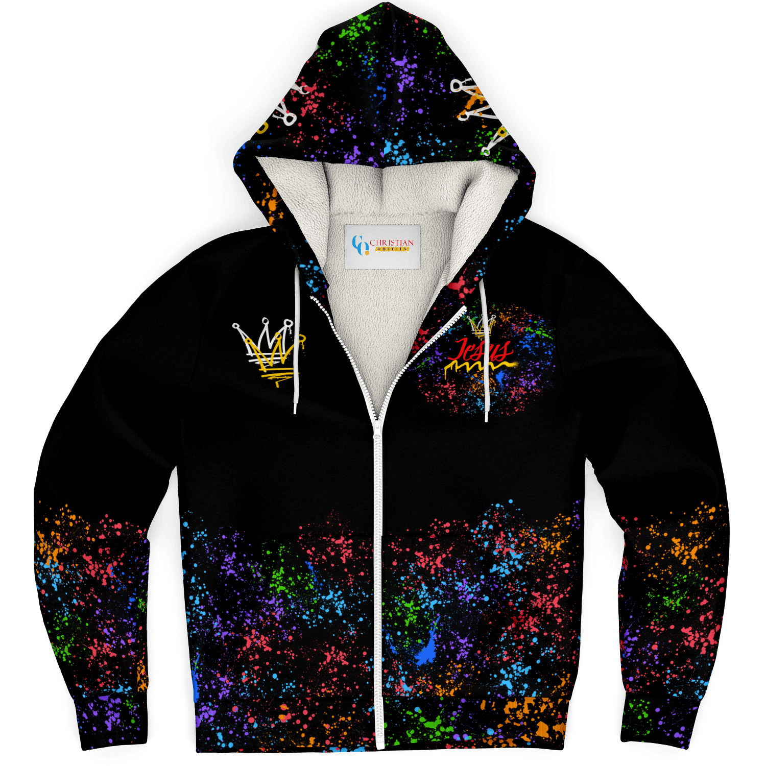 Jesus Christ Is KING - Microfleece Zip Hoodie - Christian Outfits