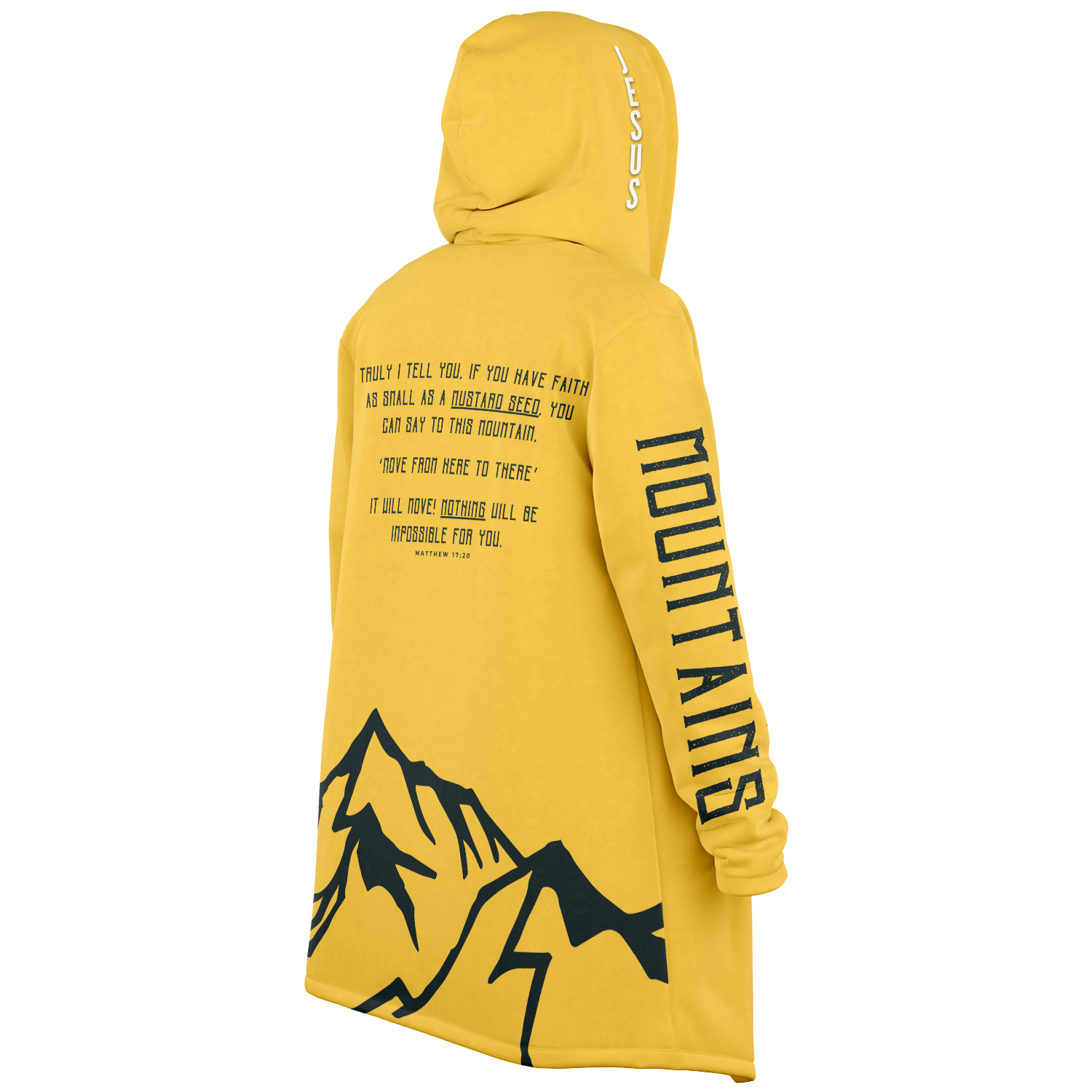 Faith Can Move Mountains - Microfleece Hooded Cloak Shawl - Christian Outfits