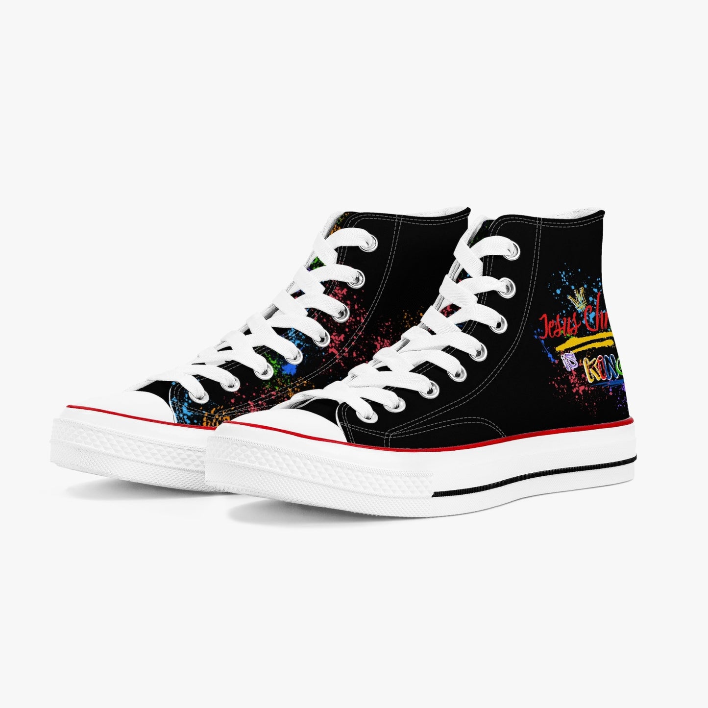 Jesus Christ Is KING - High Top Canvas Shoes