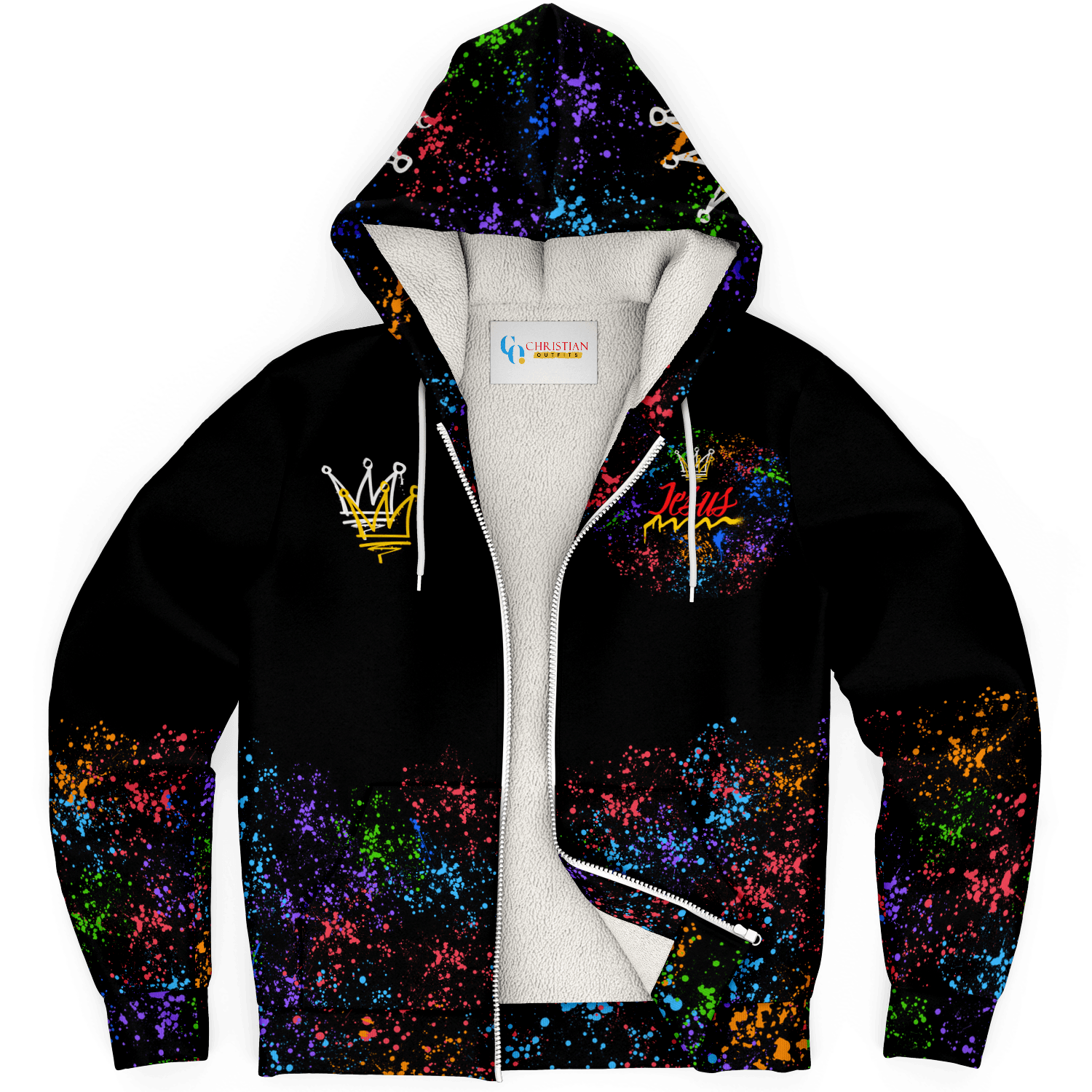 Jesus Christ Is KING - Microfleece Zip Hoodie - Christian Outfits