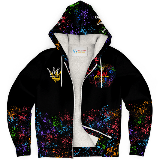 Jesus Christ Is KING - Microfleece Zip Hoodie - Christian Outfits