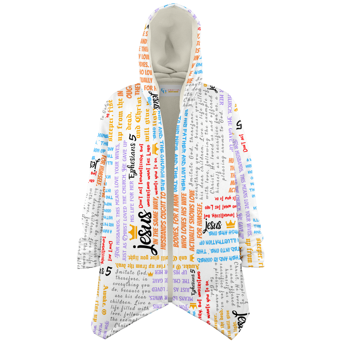 Ephesians 5 - Microfleece Hooded Cloak Shawl - Christian Outfits