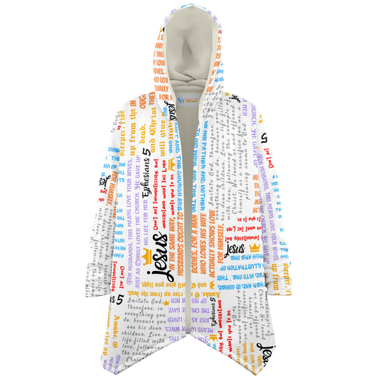 Ephesians 5 - Microfleece Hooded Cloak Shawl - Christian Outfits