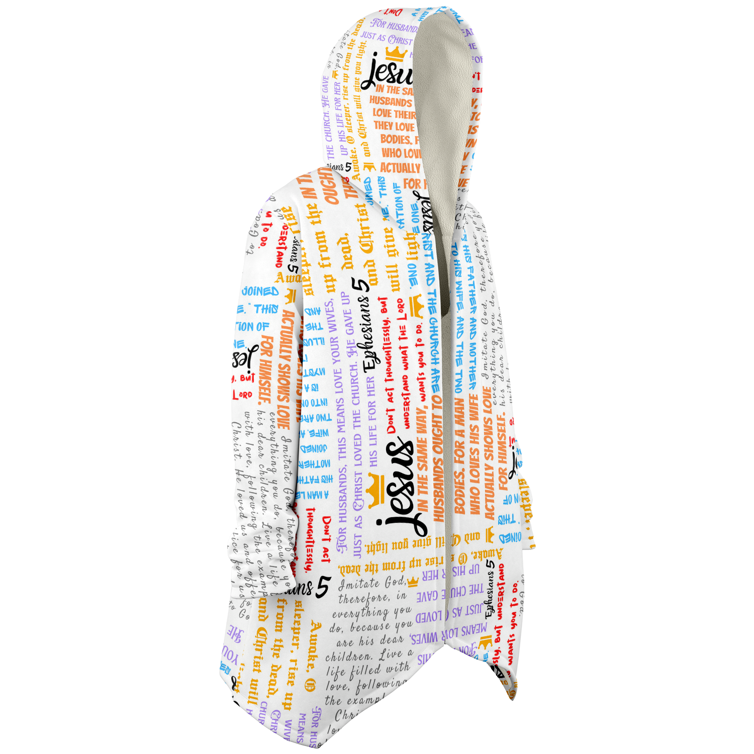 Ephesians 5 - Microfleece Hooded Cloak Shawl - Christian Outfits