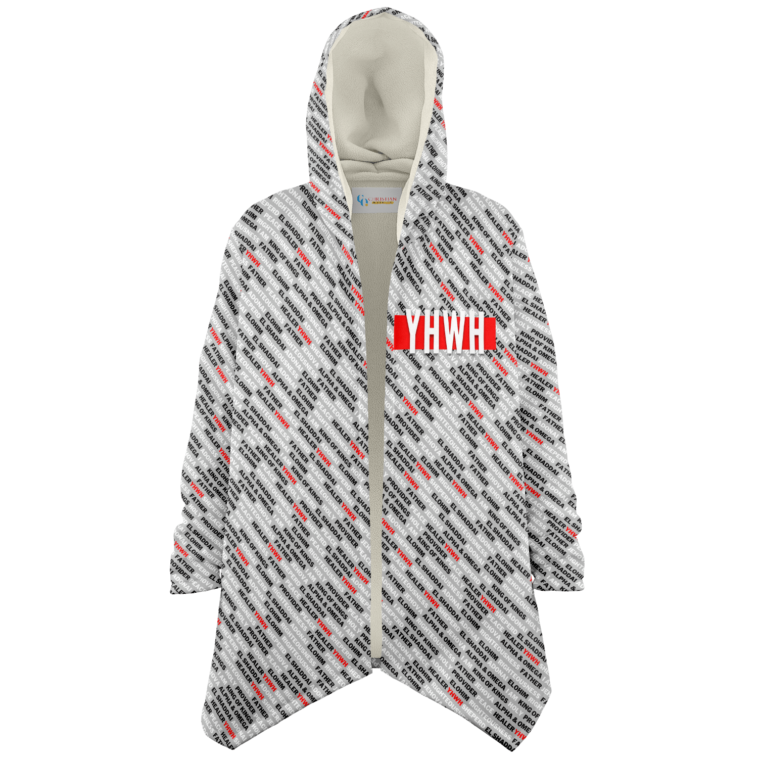 Names of God - Microfleece Hooded Cloak Shawl - Christian Outfits